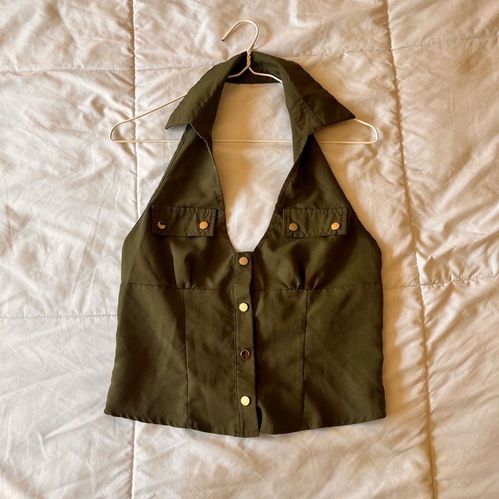 Olive Green Halter Top